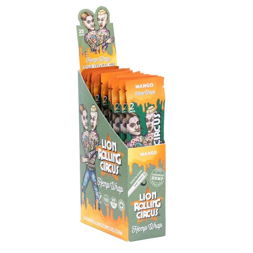 Hemp Wraps Mango Flavor |  25 pouches per box