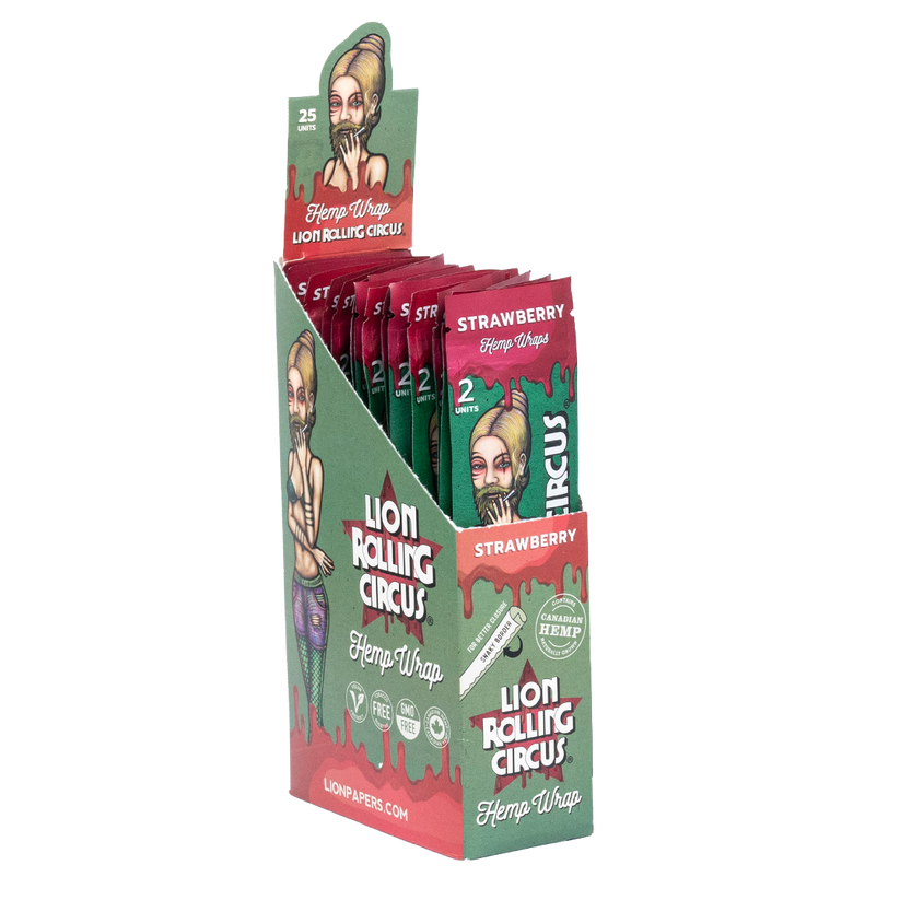 Hemp Wraps Strawberry Flavor |  25 pouches per box