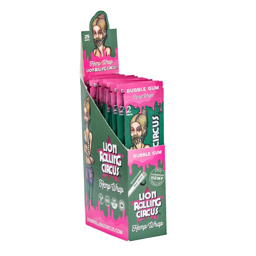 Hemp Wraps Bubble Gum Flavor | 25 pouches per box